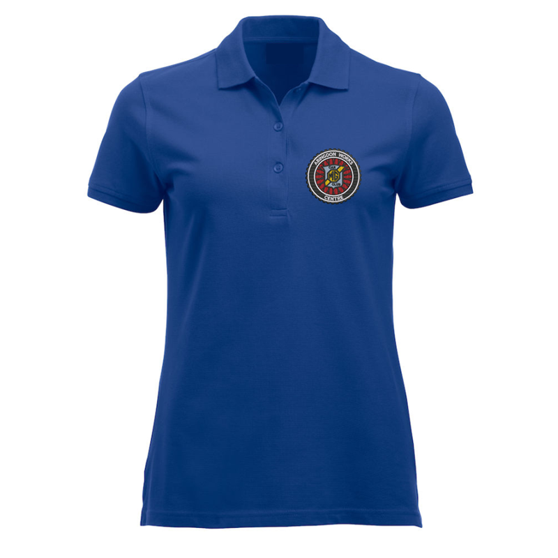 Polyester/Cotton polo-shirt in ladies fit, with embroidery of club logo left breast