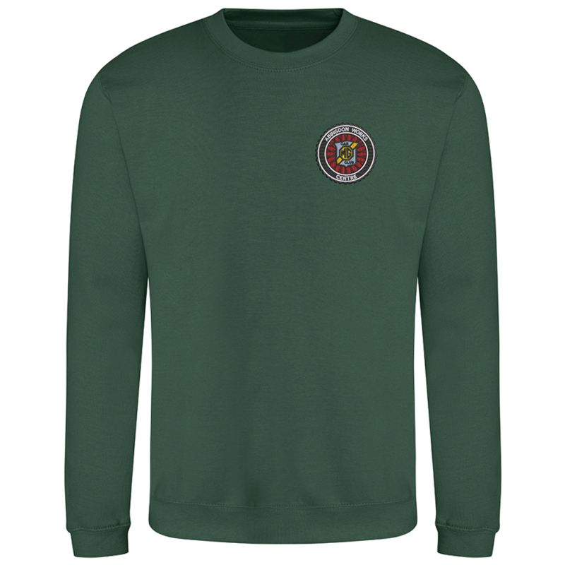 Polyester/Cotton mix, crew neck sweatshirt, Unisex fit, embroidered with logo to the left breast.