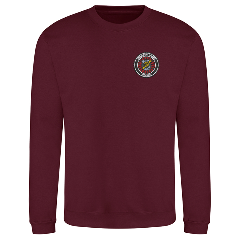 Polyester/Cotton mix, crew neck sweatshirt, Unisex fit, embroidered with logo to the left breast.