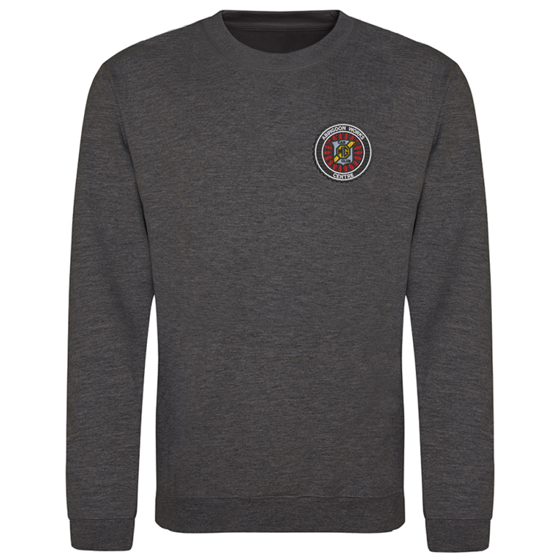 Polyester/Cotton mix, crew neck sweatshirt, Unisex fit, embroidered with logo to the left breast.
