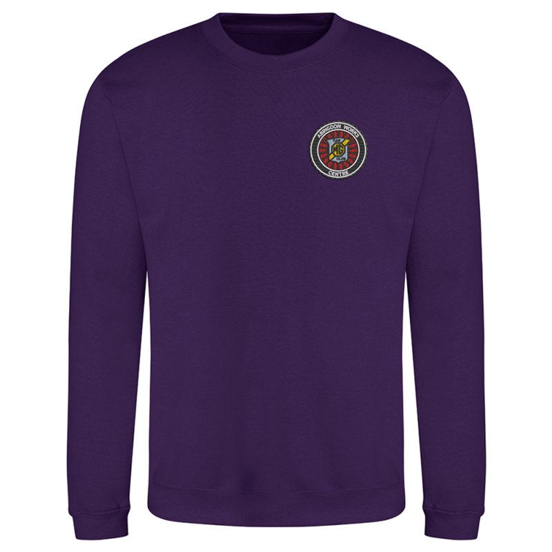 Polyester/Cotton mix, crew neck sweatshirt, Unisex fit, embroidered with logo to the left breast.