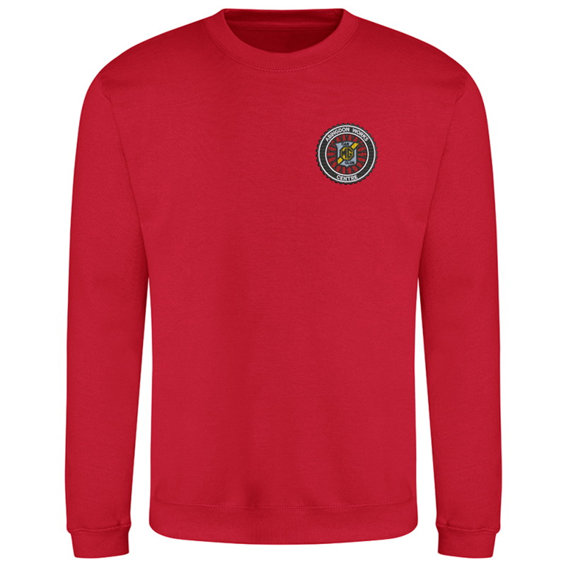 Polyester/Cotton mix, crew neck sweatshirt, Unisex fit, embroidered with logo to the left breast.