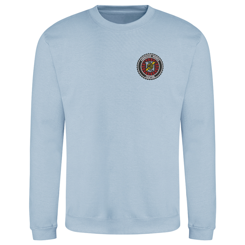 Polyester/Cotton mix, crew neck sweatshirt, Unisex fit, embroidered with logo to the left breast.
