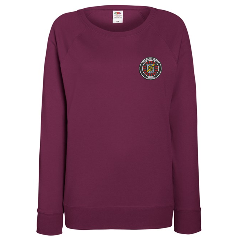 Poly/Cotton crew neck sweatshirt in ladies fit, embroidered with logo to left breast.