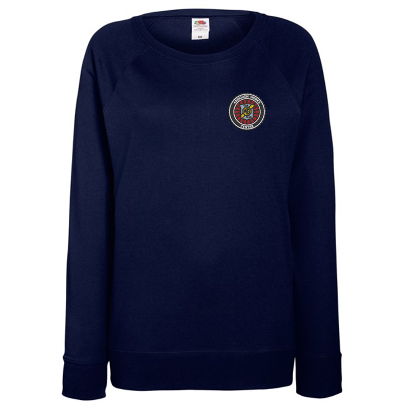 Poly/Cotton crew neck sweatshirt in ladies fit, embroidered with logo to left breast.
