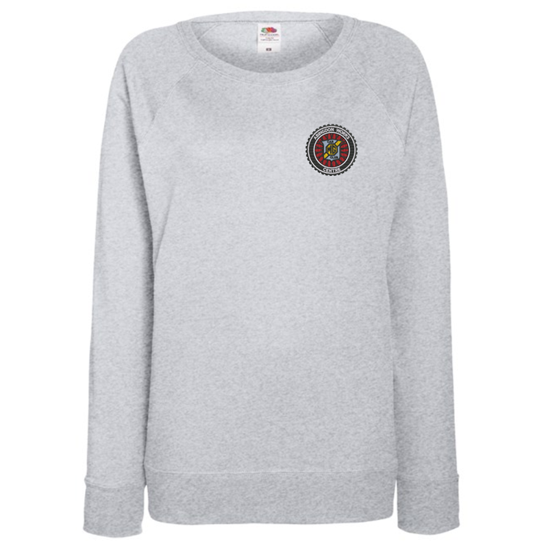 Poly/Cotton crew neck sweatshirt in ladies fit, embroidered with logo to left breast.
