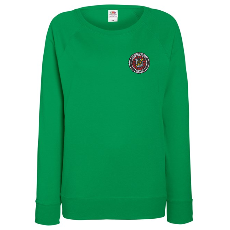 Poly/Cotton crew neck sweatshirt in ladies fit, embroidered with logo to left breast.