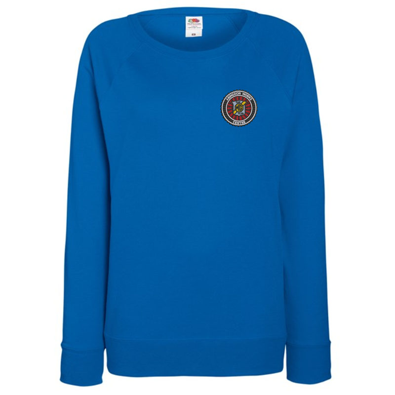 Poly/Cotton crew neck sweatshirt in ladies fit, embroidered with logo to left breast.