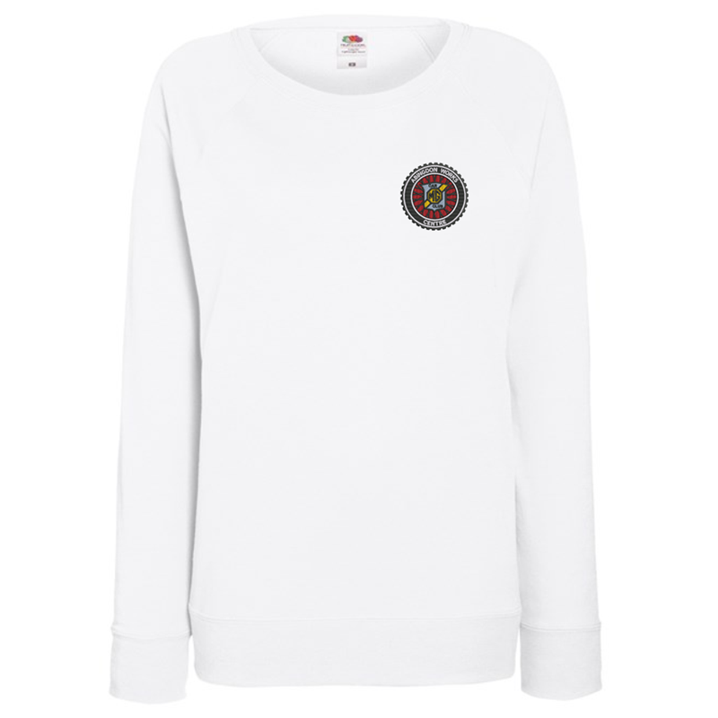 Poly/Cotton crew neck sweatshirt in ladies fit, embroidered with logo to left breast.