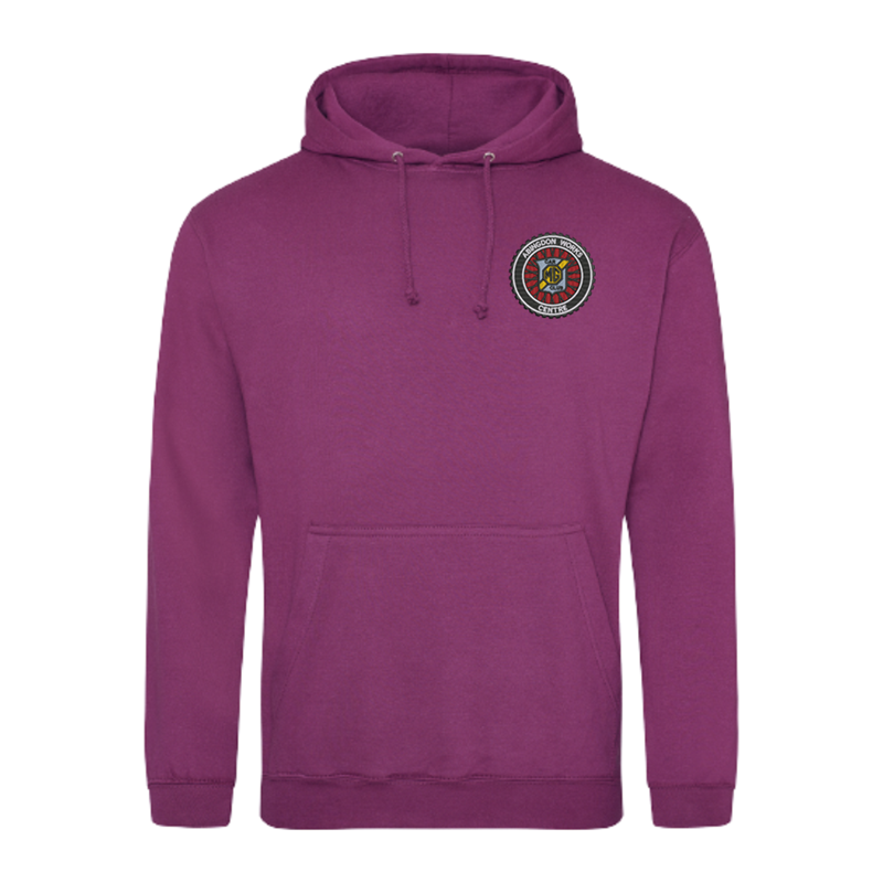 Classic style hooded sweat shirt embroidered with club logo.