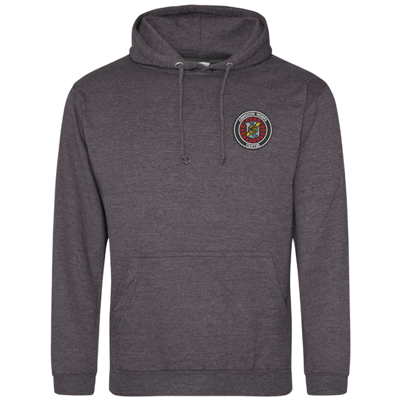 Classic style hooded sweat shirt embroidered with club logo.