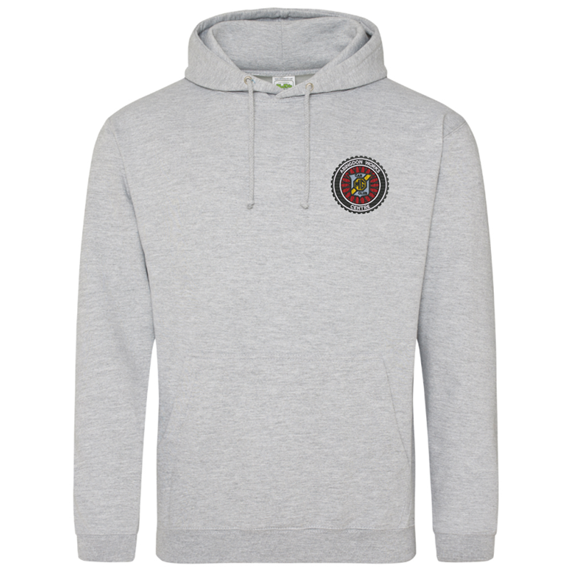 Classic style hooded sweat shirt embroidered with club logo.