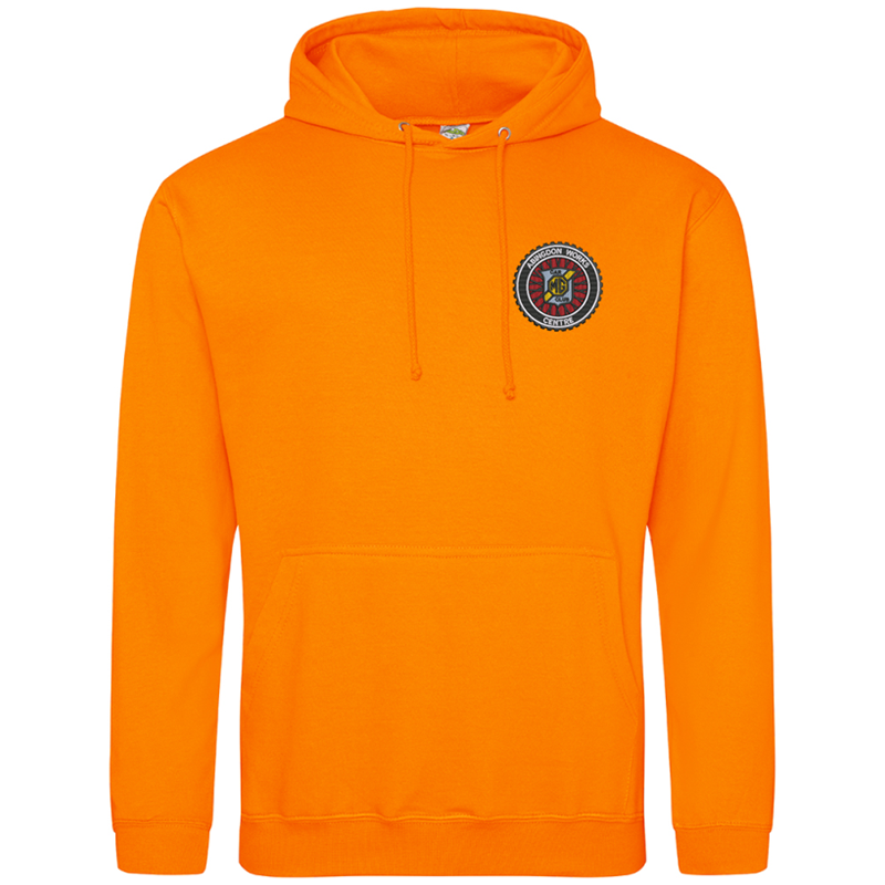 Classic style hooded sweat shirt embroidered with club logo.