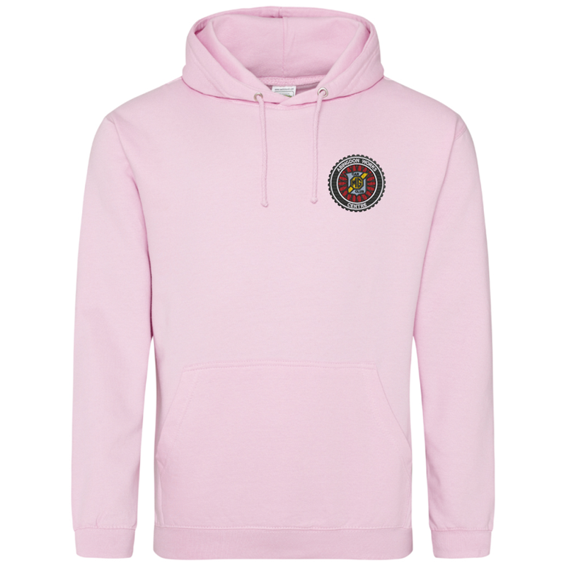Classic style hooded sweat shirt embroidered with club logo.