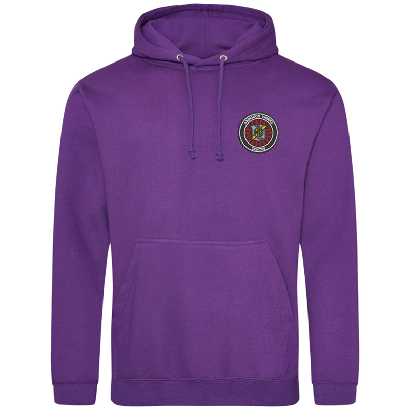 Classic style hooded sweat shirt embroidered with club logo.