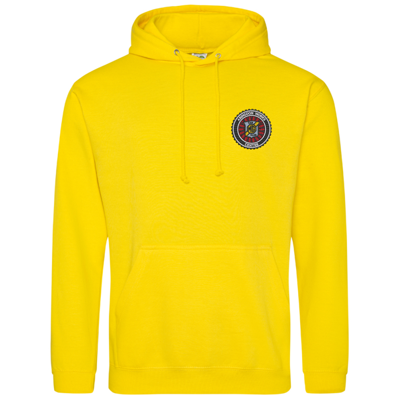 Classic style hooded sweat shirt embroidered with club logo.