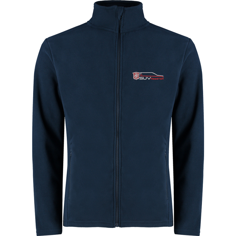 Full zip polar fleece jacket embroidered club logo to left breast
