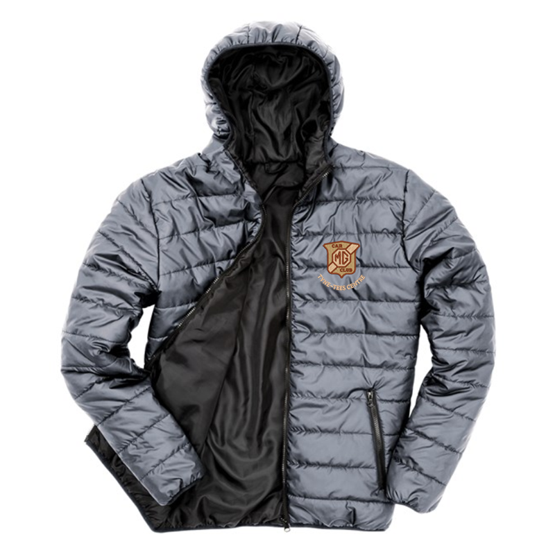Padded Sports Jacket with club logo - Showerproof, windproof, super soft, lightweight and warm Ready to brand with hinged locker patch in neck for self-branding