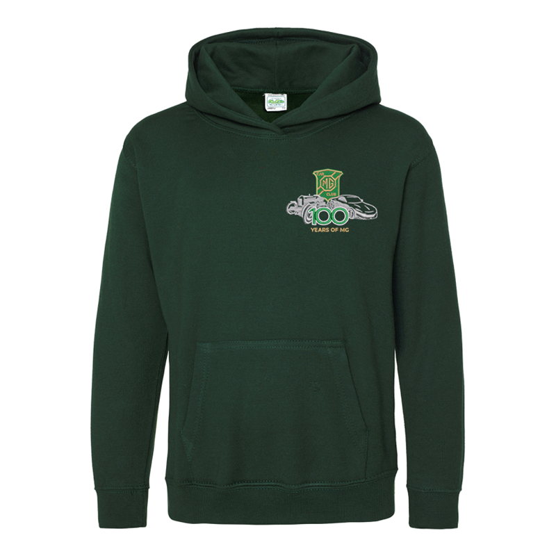 Traditional hooded top, sizes 2 to 13 years with logo left breast embroidered.
