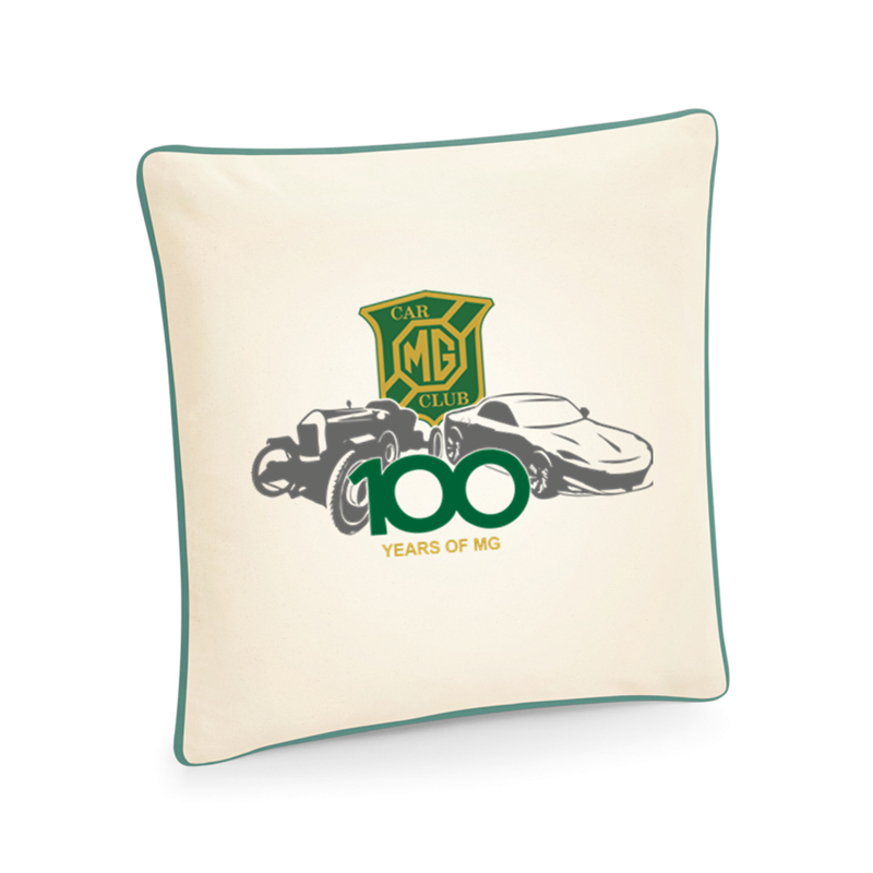 This cushion cover’s contrast piping and block colour accent provide a premium finishing touch, with anniversary car club logo it makes an excellent addition to your classic car.