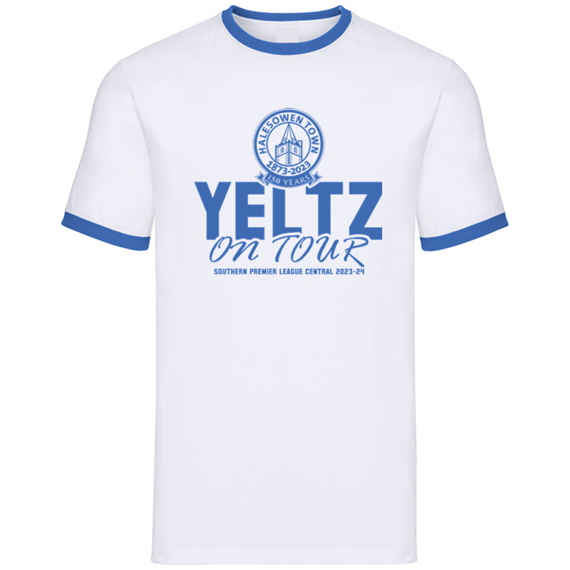 Crew Neck ringer t shirt with print front and back