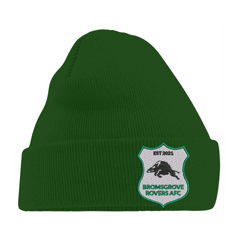 Knitted cuffed beanie hat with club logo
