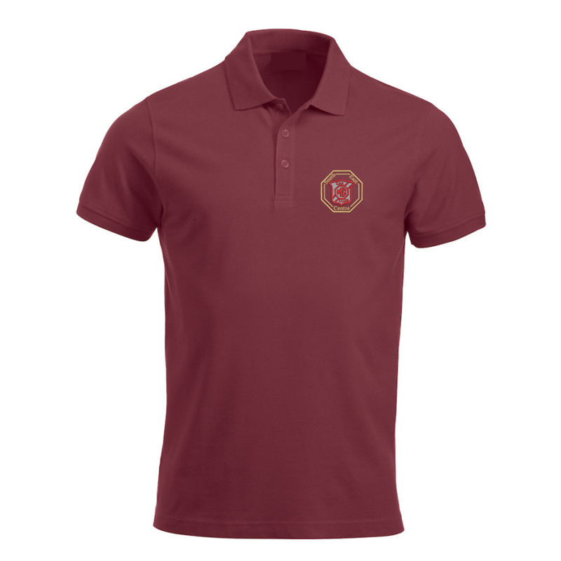 Polyester/Cotton poloshirt, longer length than standard, unisex fit embroidered with logo of your choice to the left breast.