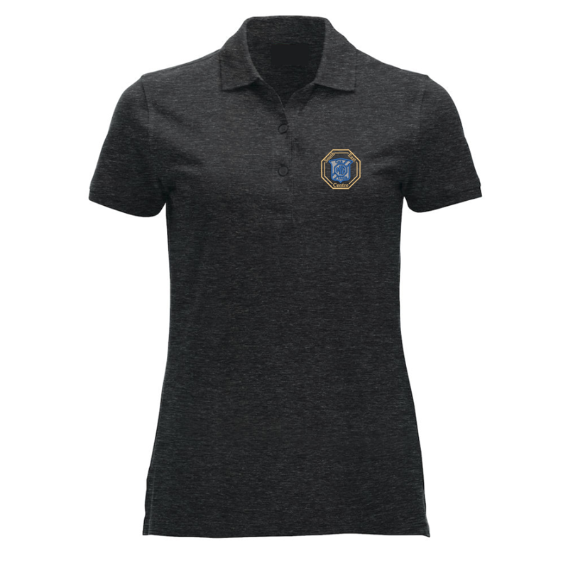 Polyester/Cotton poloshirt, longer length than standard, ladies fit embroidered with logo of your choice to the left breast.