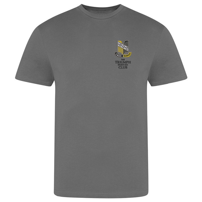 Please consult your AO for your preferred area colour Cotton Crew neck T-shirt with your choice of Triumph logo embroidered to the left breast. Colour text will be changed on dark colour garments to white.