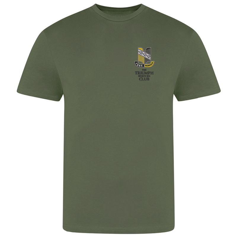 Please consult your AO for your preferred area colour Cotton Crew neck T-shirt with your choice of Triumph logo embroidered to the left breast. Colour text will be changed on dark colour garments to white.