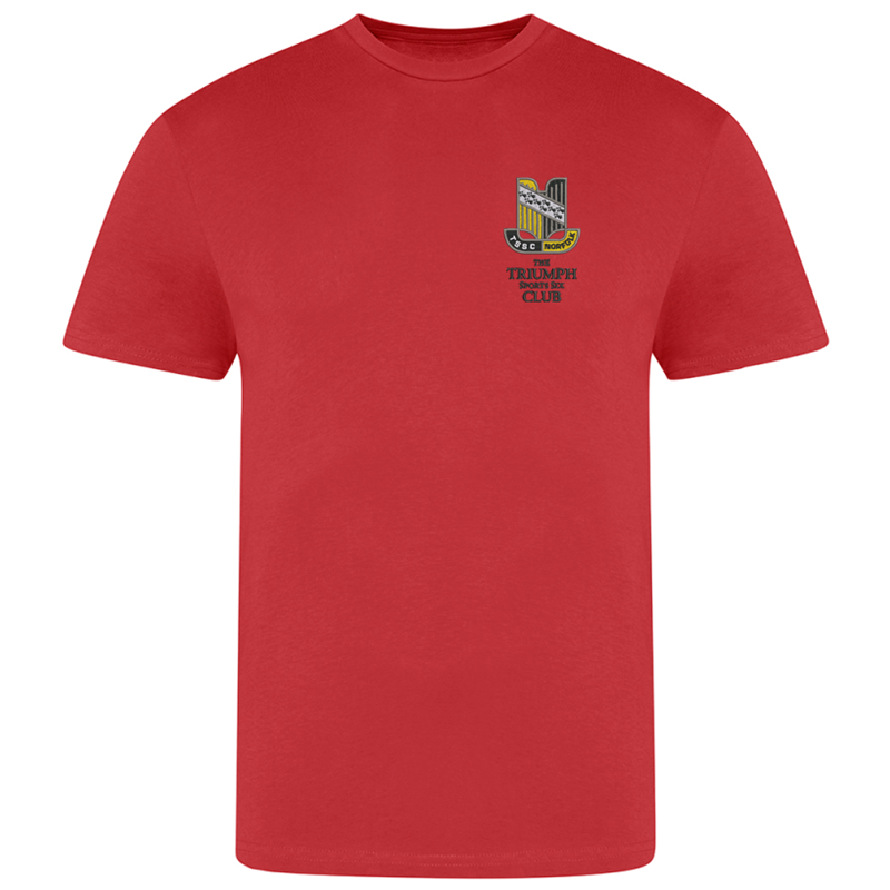 Please consult your AO for your preferred area colour Cotton Crew neck T-shirt with your choice of Triumph logo embroidered to the left breast. Colour text will be changed on dark colour garments to white.