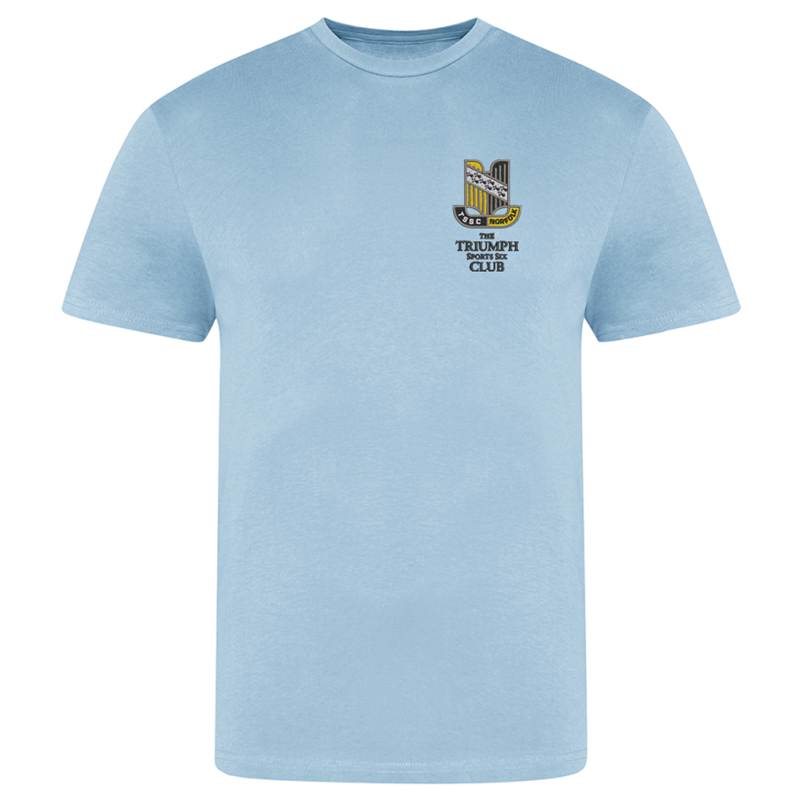 Please consult your AO for your preferred area colour Cotton Crew neck T-shirt with your choice of Triumph logo embroidered to the left breast. Colour text will be changed on dark colour garments to white.
