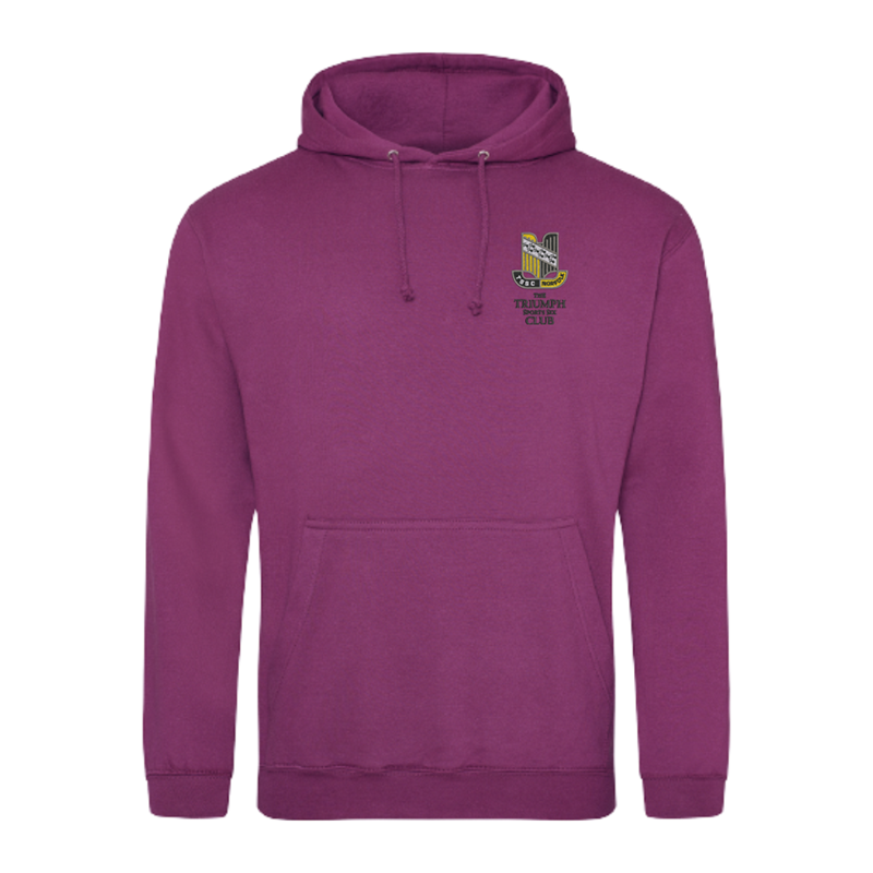 Please consult your AO for your preferred area colour Unisex hooded sweatshirt, polyester/cotton fabric, embroidered with club logo of your choice. Colour text will be changed on dark colour garments to white.