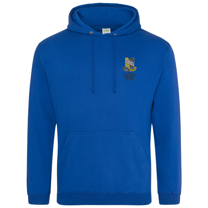 Please consult your AO for your preferred area colour Unisex hooded sweatshirt, polyester/cotton fabric, embroidered with club logo of your choice. Colour text will be changed on dark colour garments to white.