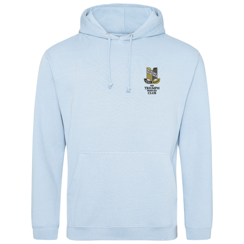 Please consult your AO for your preferred area colour Unisex hooded sweatshirt, polyester/cotton fabric, embroidered with club logo of your choice. Colour text will be changed on dark colour garments to white.