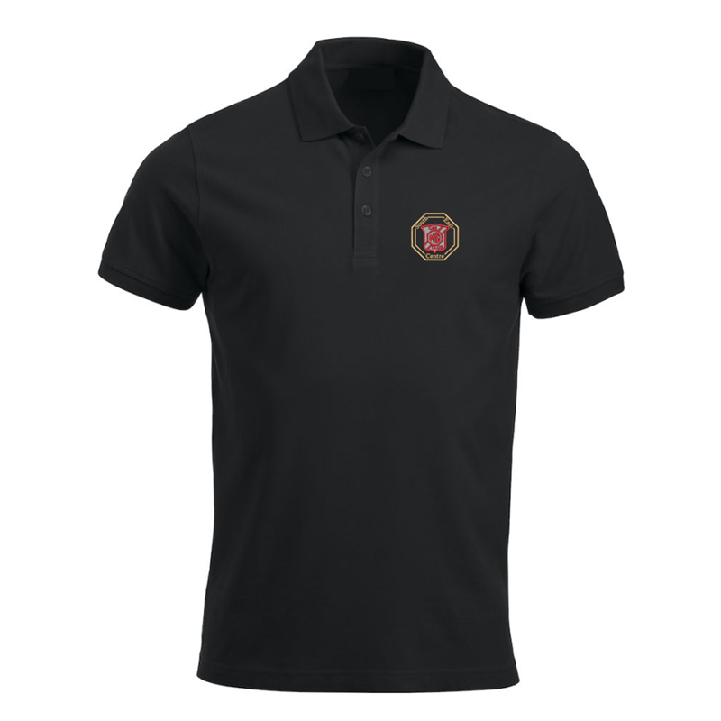 100% Cotton poloshirt, unisex fit embroidered with logo of your choice to the left breast.