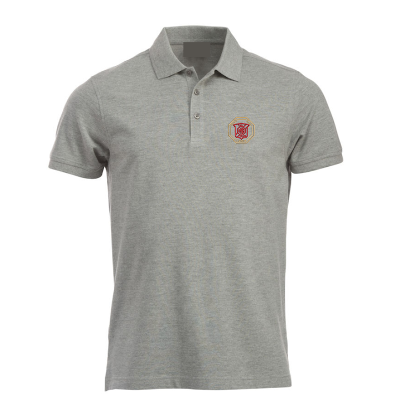 100% Cotton poloshirt, unisex fit embroidered with logo of your choice to the left breast.