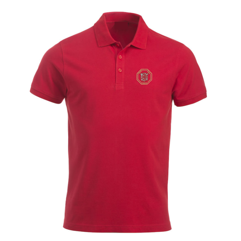 100% Cotton poloshirt, unisex fit embroidered with logo of your choice to the left breast.