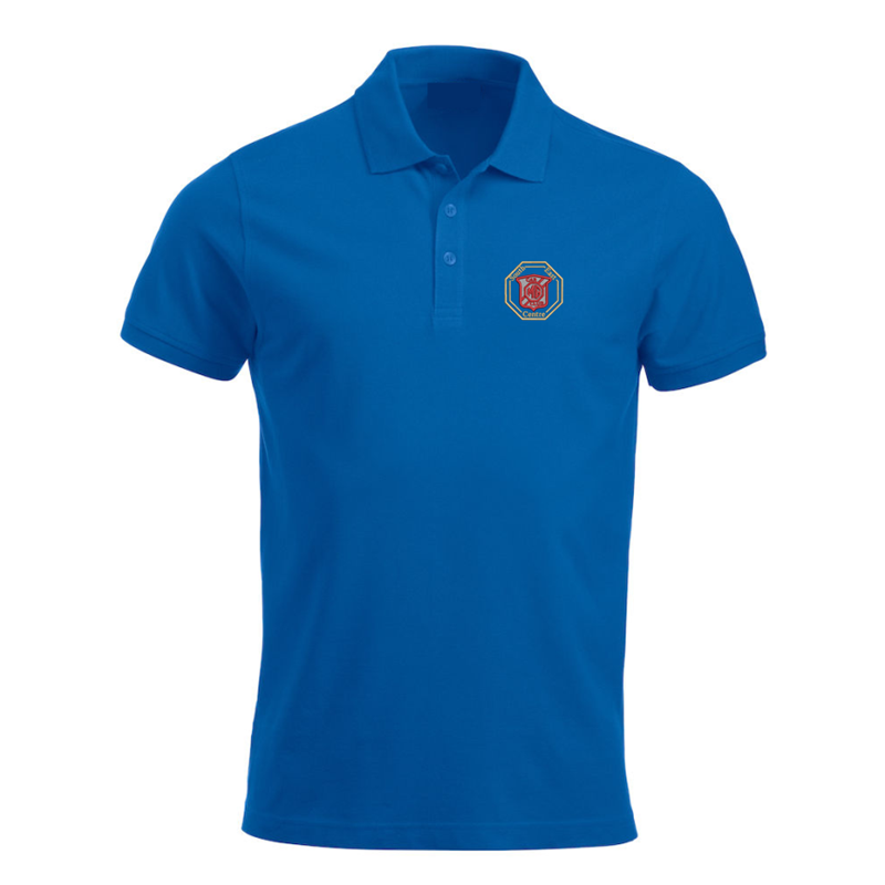 100% Cotton poloshirt, unisex fit embroidered with logo of your choice to the left breast.