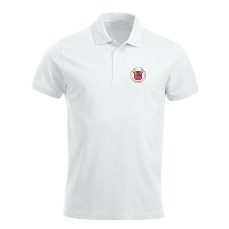 100% Cotton poloshirt, unisex fit embroidered with logo of your choice to the left breast.