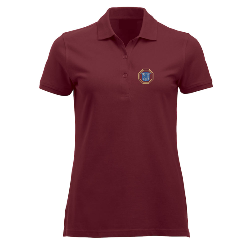 100% Cotton poloshirt, ladies fit embroidered with logo of your choice to the left breast.