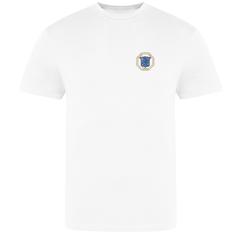 Cotton Crew neck T Shirt embroidered with logo of your choice to the left breast.