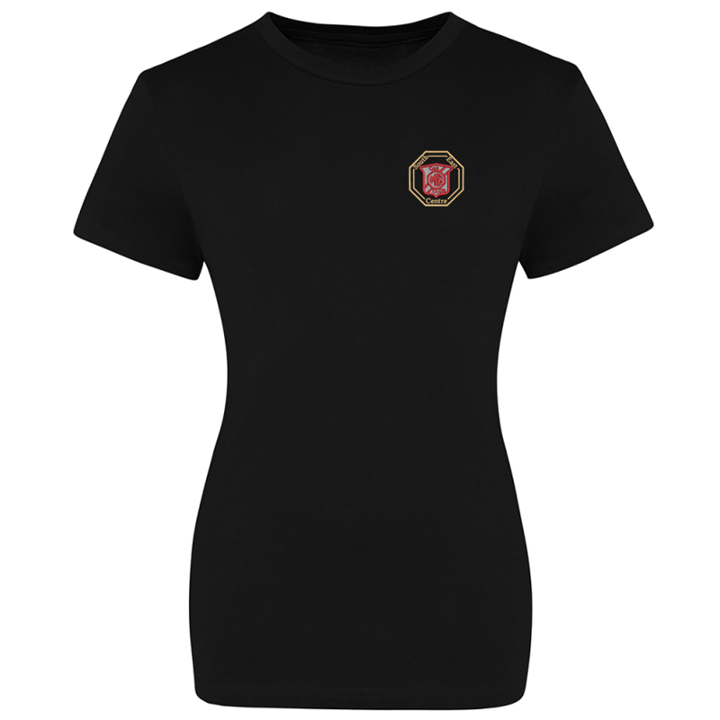 Cotton Crew neck T Shirt, ladies fit,  embroidered with logo of your choice to the left breast.