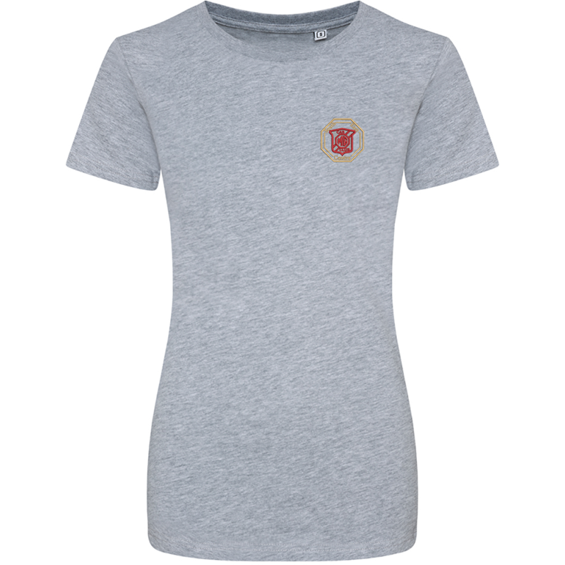 Cotton Crew neck T Shirt, ladies fit,  embroidered with logo of your choice to the left breast.