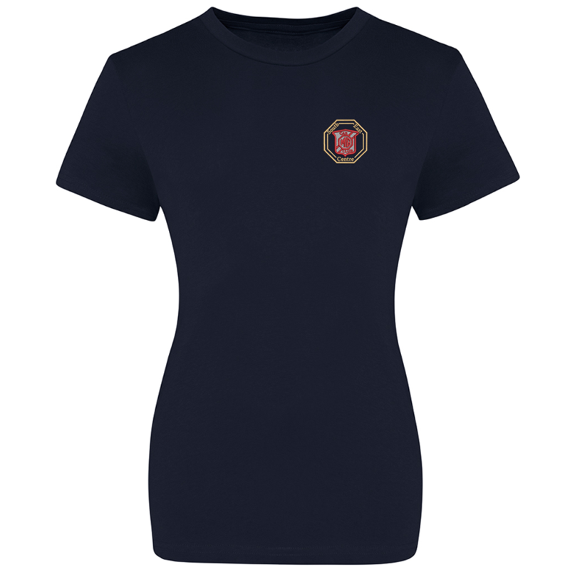 Cotton Crew neck T Shirt, ladies fit,  embroidered with logo of your choice to the left breast.
