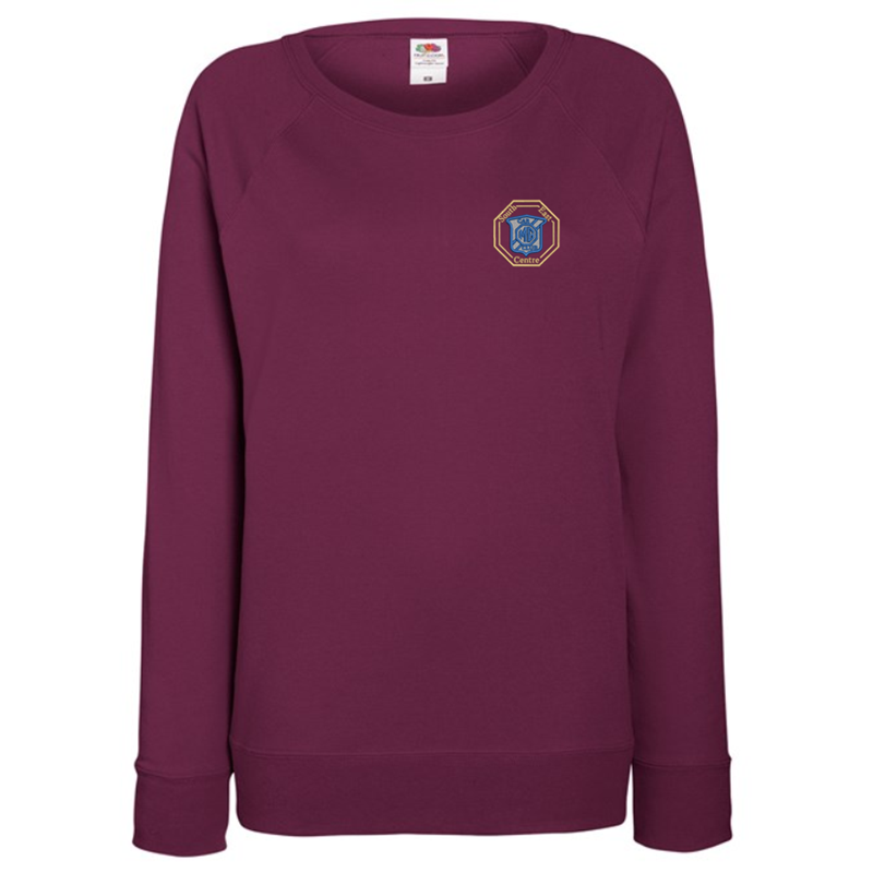 Crew neck, ladies fit Sweatshirt, embroidered with your choice of logo of left breast.