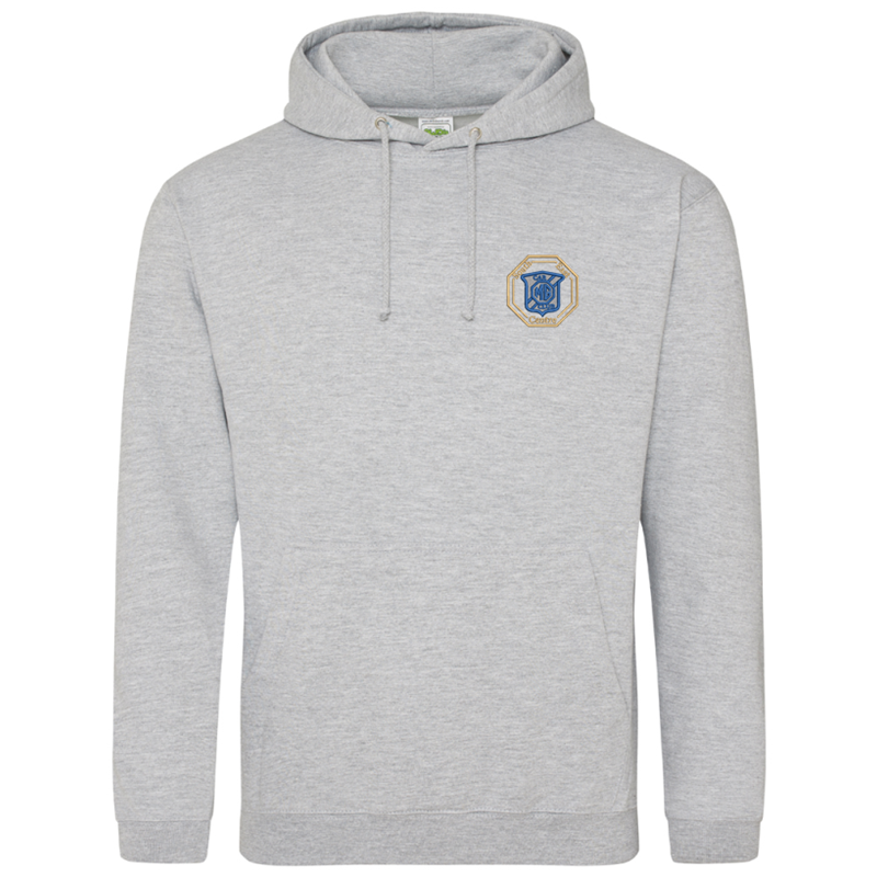 Hooded sweatshirt with logo of your choice embroidered to left breast