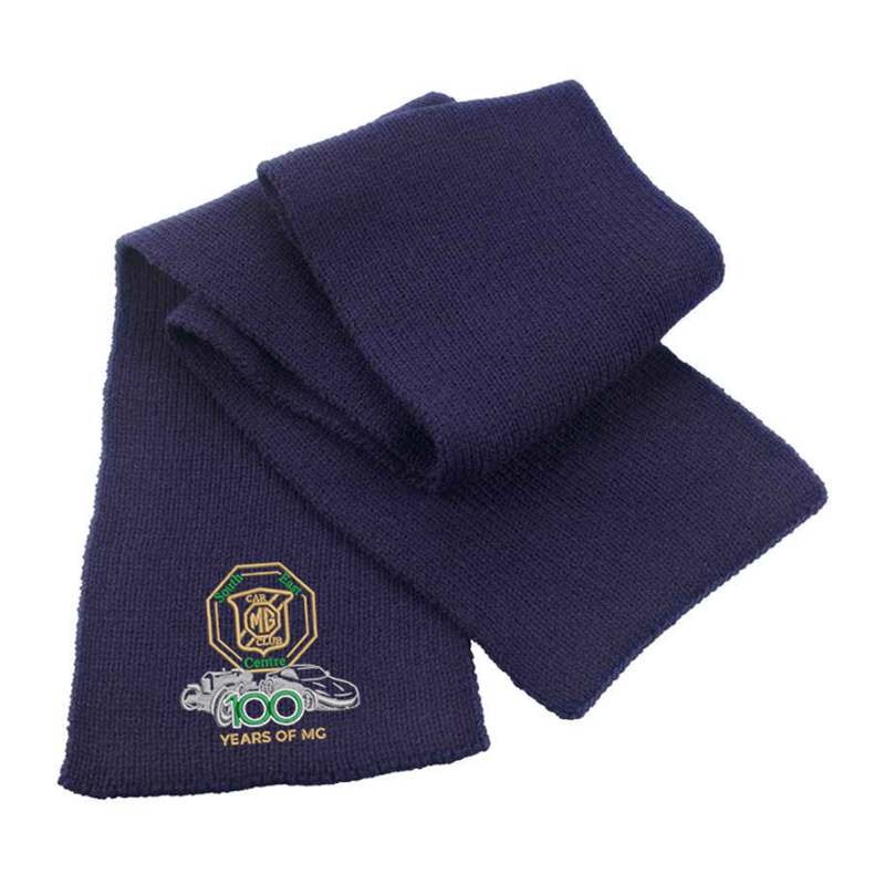 Classic heavy knit scarf, 100% Acrylic, embroidered logo to one position.