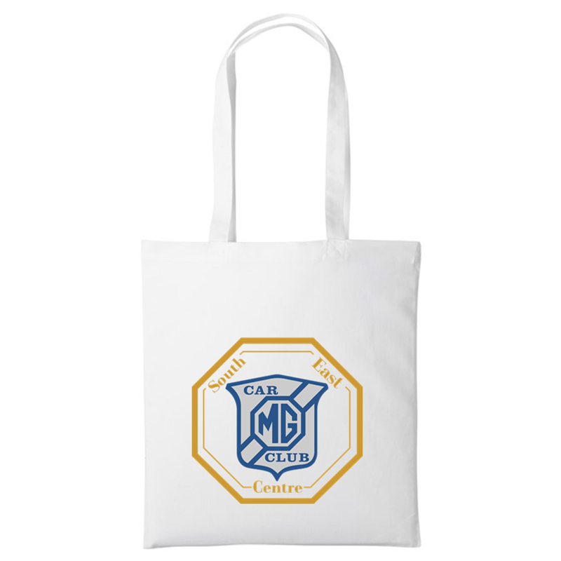 Long handled cotton shopper bag with logo printed to one side