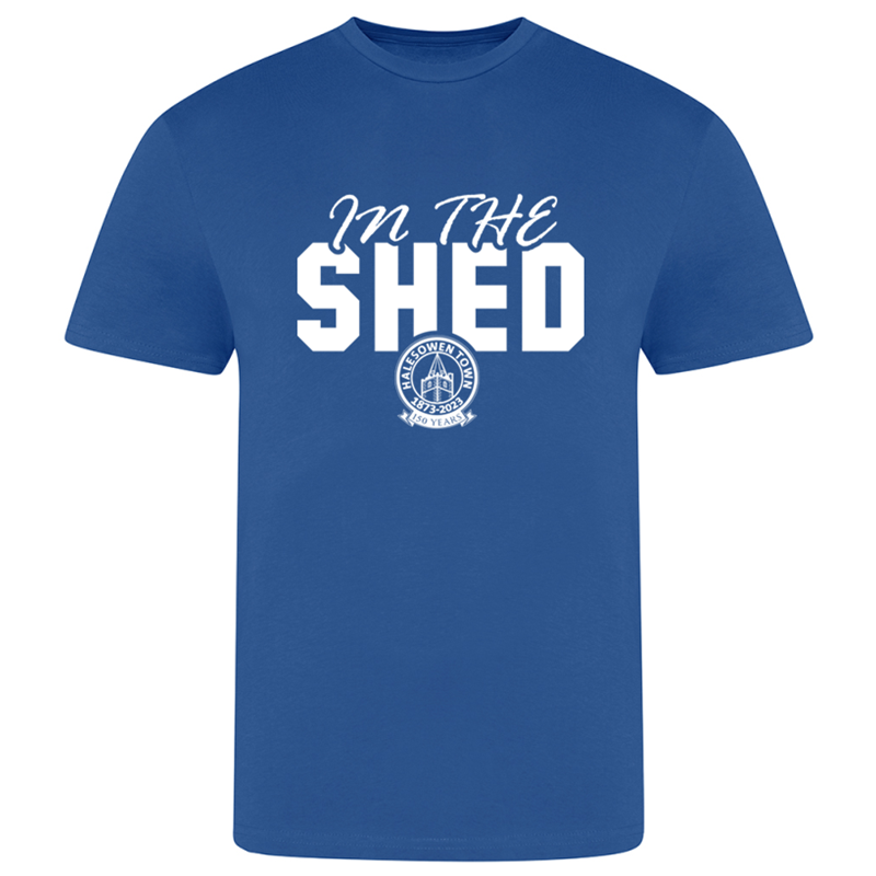 Premium cotton crew neck t shirt printed In The Shed design. Available in Youths, Mens/Unisex and Ladies sizes.